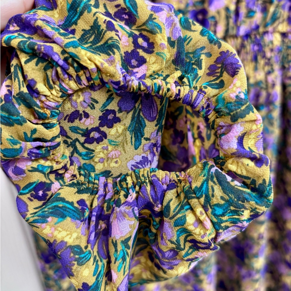 Lost + Wander Mauve Medley Purple Floral Mini Dress (Long Sleeve) - SIZE M - Picture 15 of 15